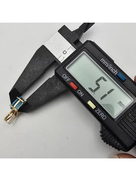 10K Yellow Gold Diamond & Blue Topaz 'I Love You' Slide Pendant - Picture 10 of 11